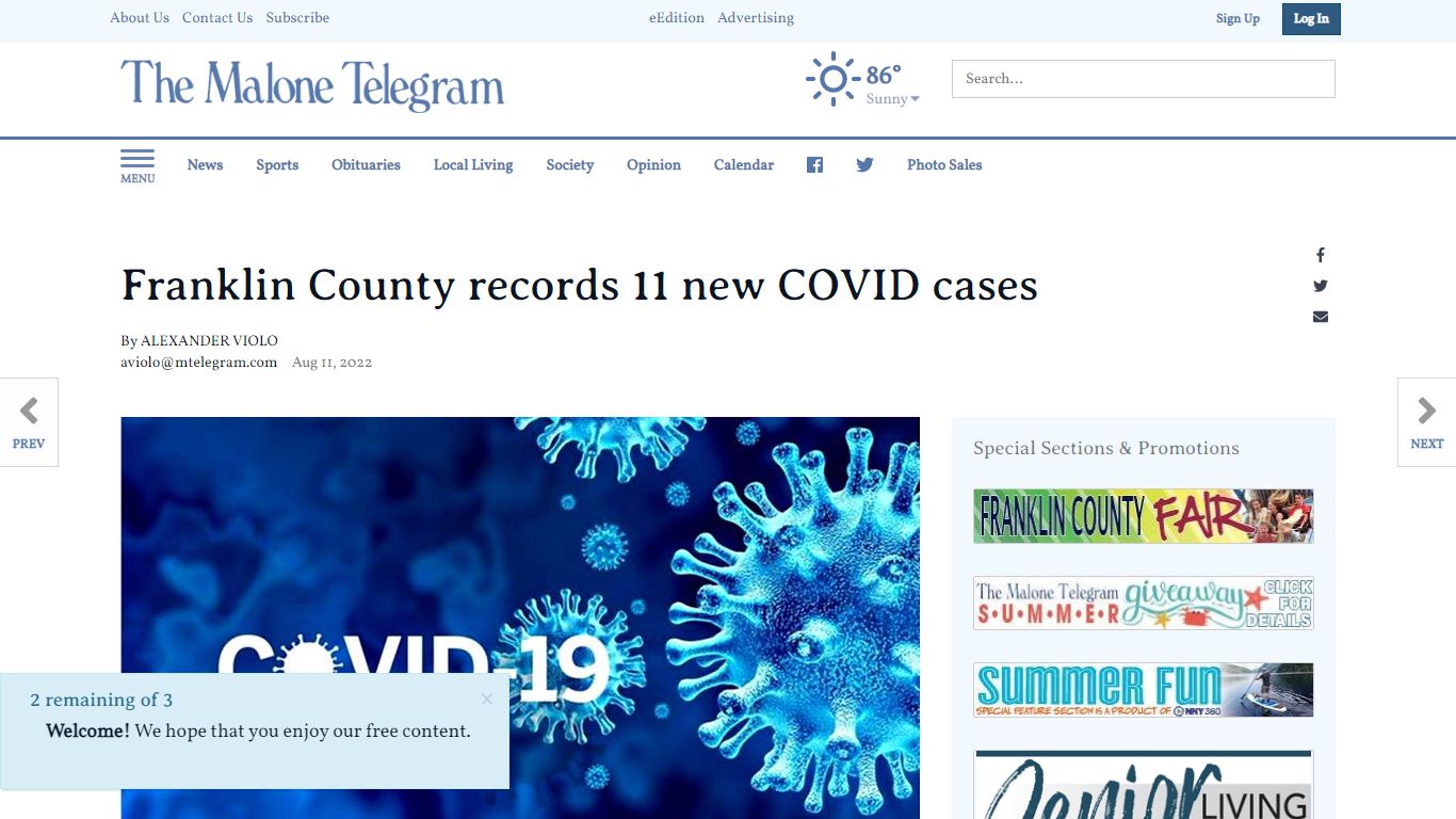 Franklin County records 11 new COVID cases | Health and Aging ...